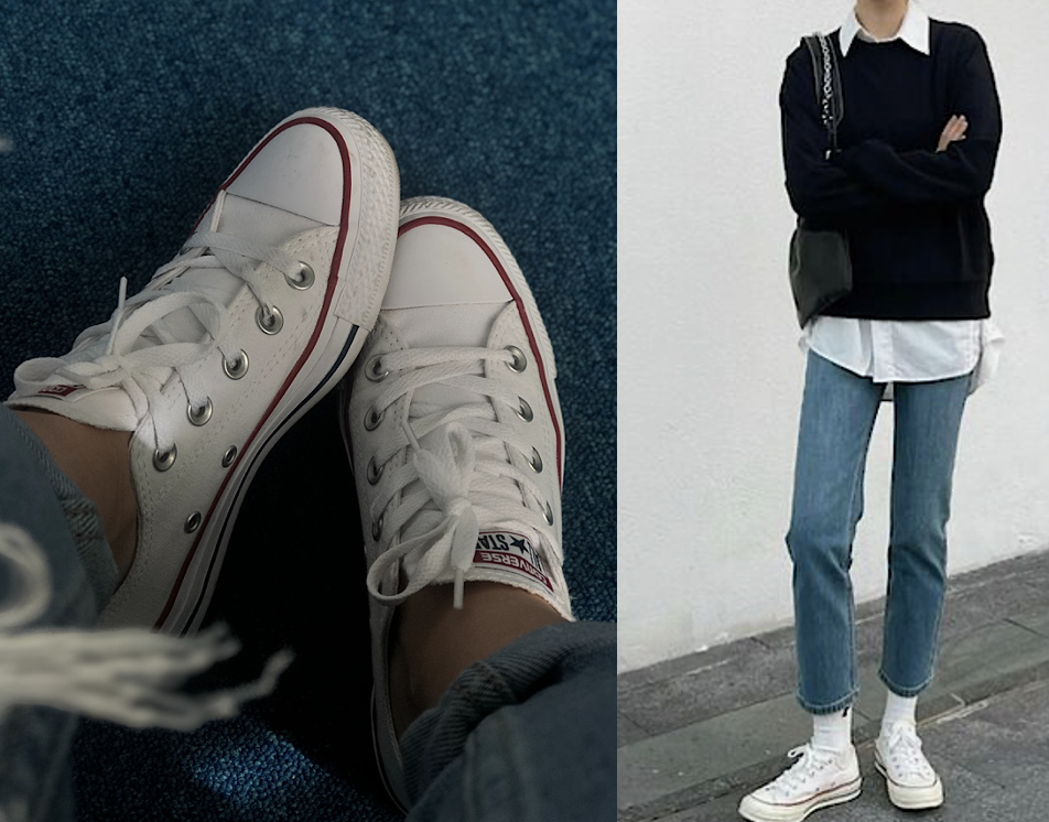 One pair of low-top Converse sneakers 