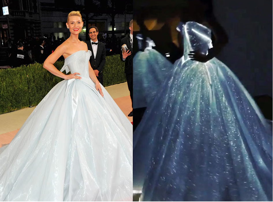 Claire Danes in a glowing light-up gown designed by Zac Posen at the 2016 Met Gala