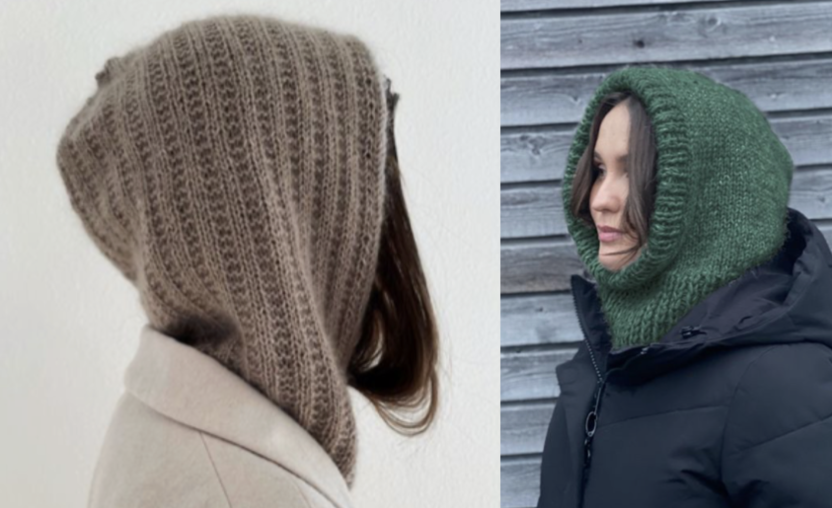 Two winter hoods and balaclavas in minimal styles