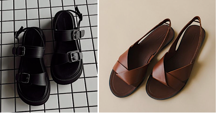 Personal selection of flat sandals for the 3x3 wardrobe method