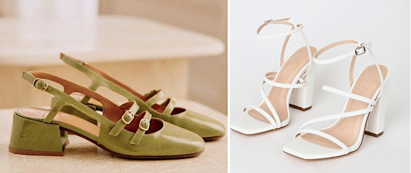 Personal selection of heeled sandals for the 3x3 wardrobe method