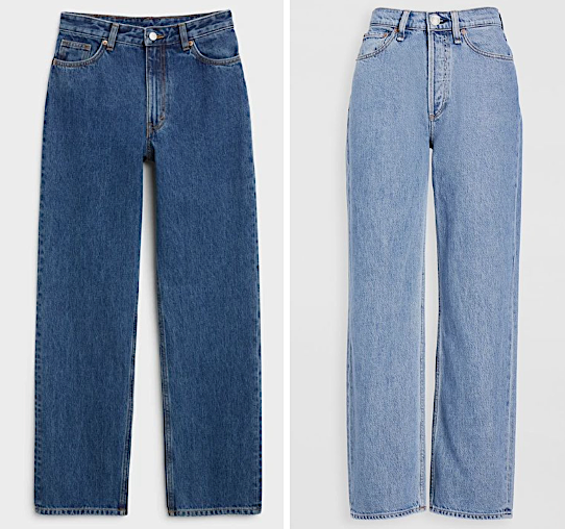 Personal selection of jeans for the 3x3 wardrobe method