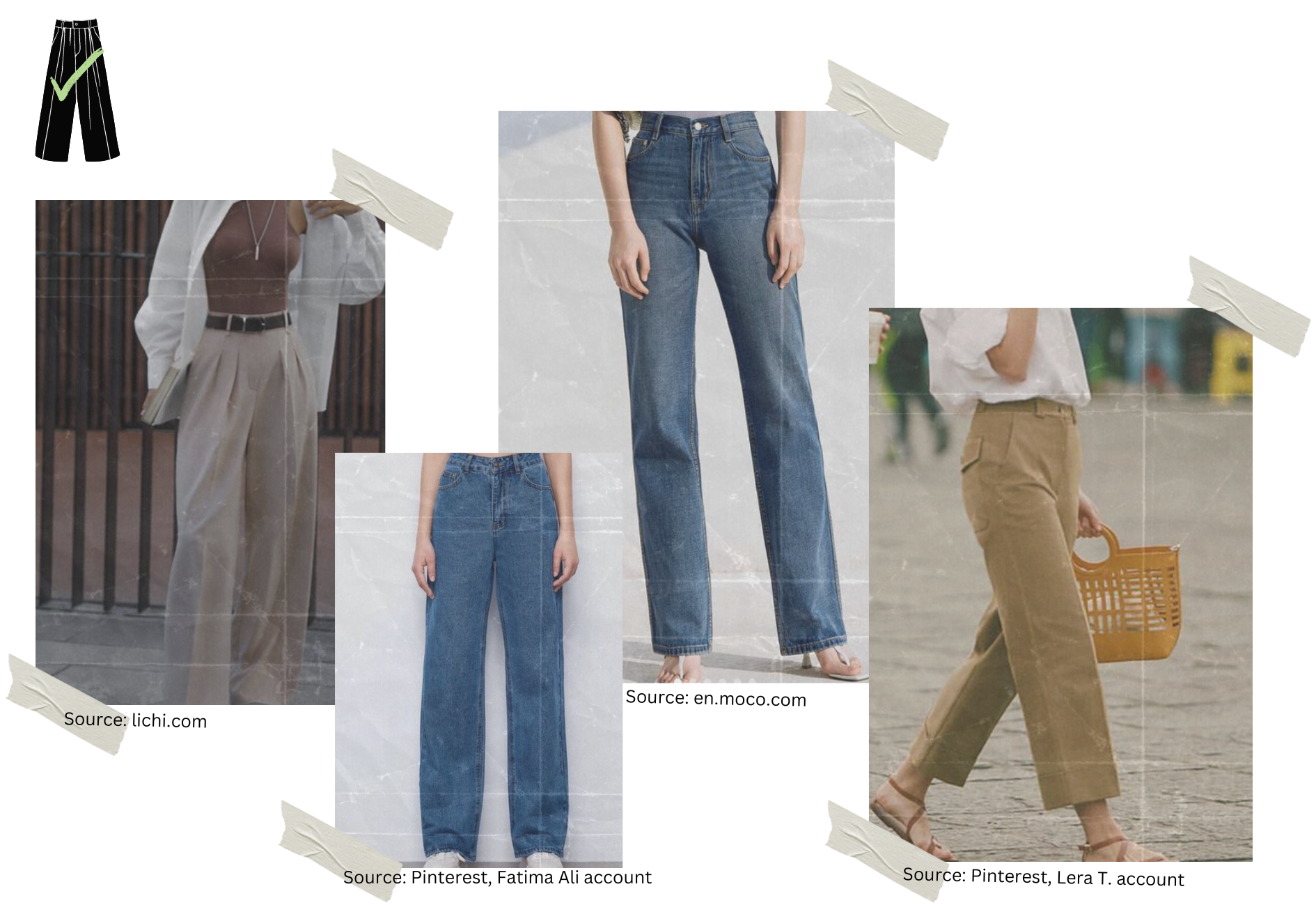 Selection of pants suitable for my body shape