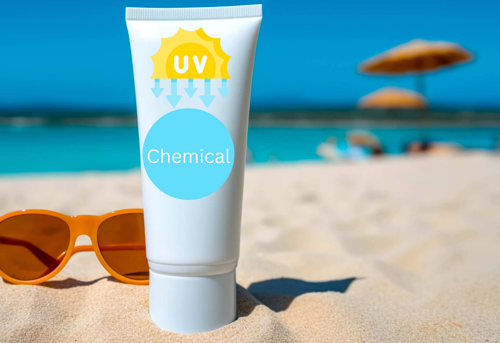 Chemical sunscreen bottle