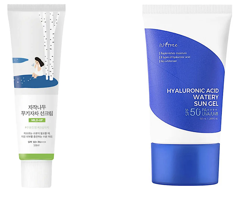 Two popular Korean sunscreens ROUND LAB and Isntree