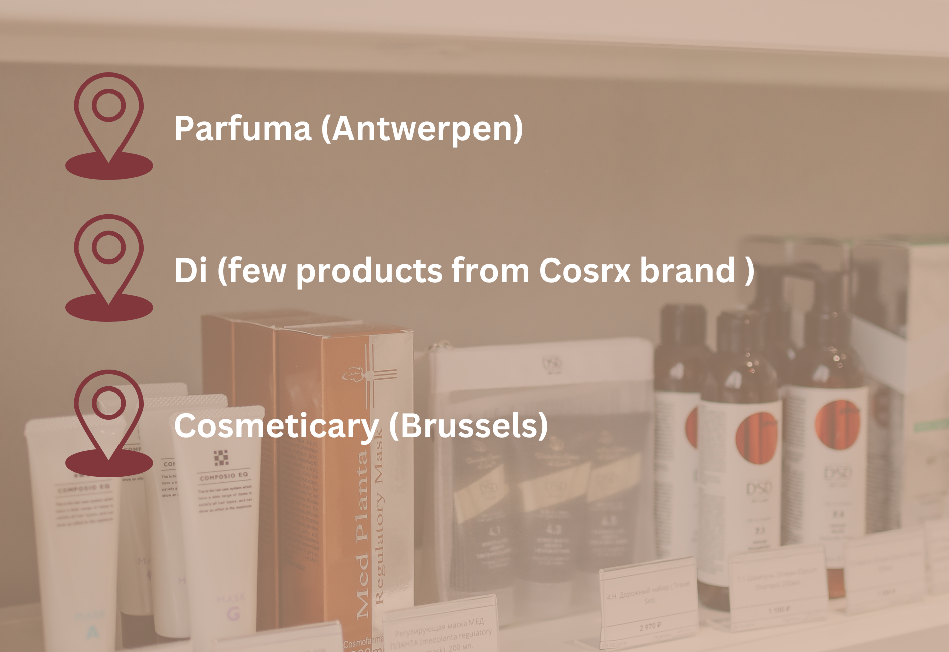 Physical stores in Belgium for Korean skincare