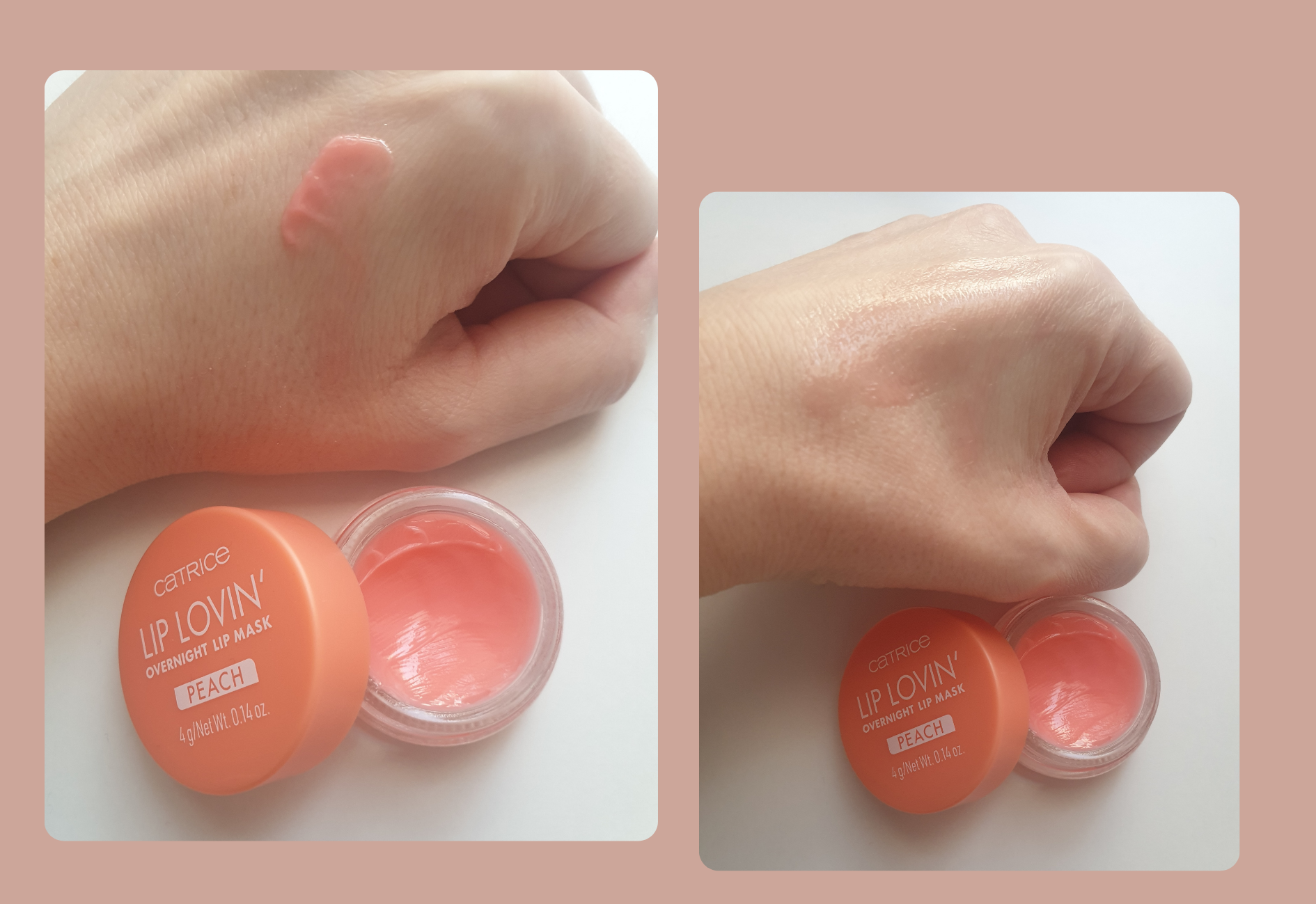 Catrice LIP LOVIN' Overnight Lip Mask with texture shown on hand