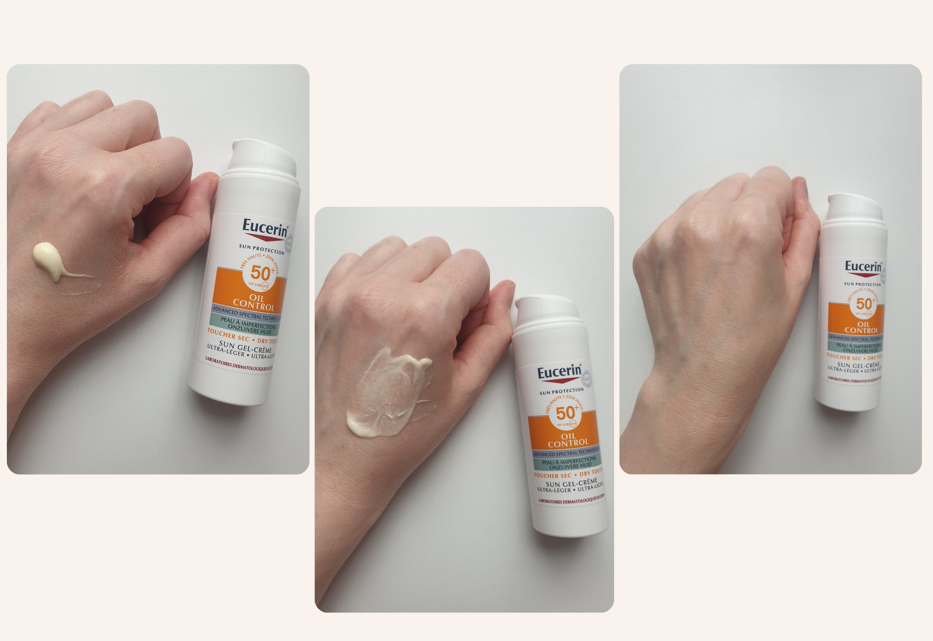 The Eucerin Oil Control in-picture, texture and appearence
